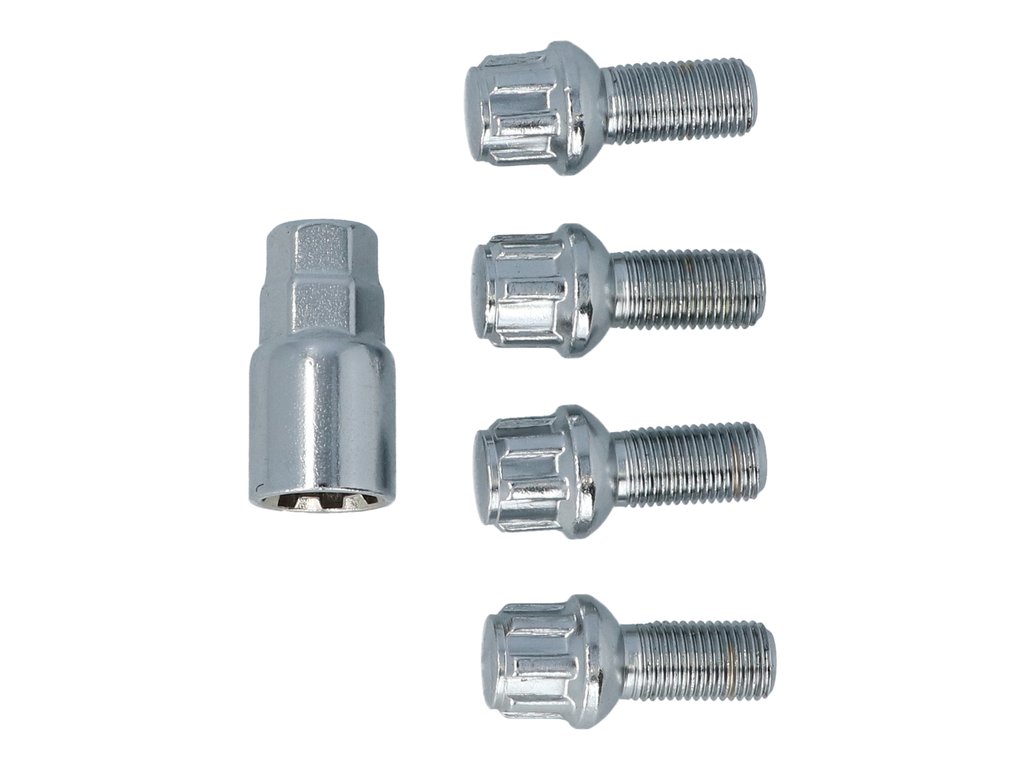 Set prezoane auto antifurt Carpoint tip D , M14x1,5x26mm rotund pentru Audi Rover Seat Skoda Volvo Vw