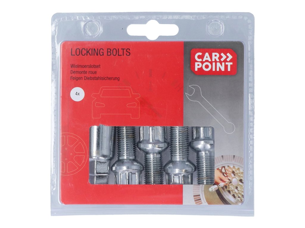 Set prezoane auto antifurt Carpoint tip D , M14x1,5x26mm rotund pentru Audi Rover Seat Skoda Volvo Vw