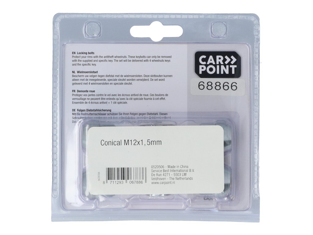 Set piulite auto antifurt Carpoint tip F , M12 x 1,5 , Daewoo Ford Honda Mazda Mitsubishi Volvo Isuzu Chrysler