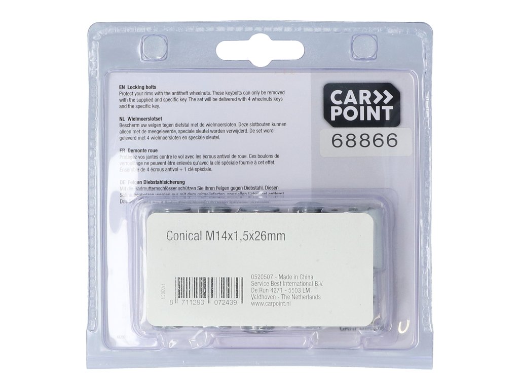 Set prezoane auto antifurt Carpoint tip G , M14x1.5G conic pentru Audi Rover Seat Skoda Vw