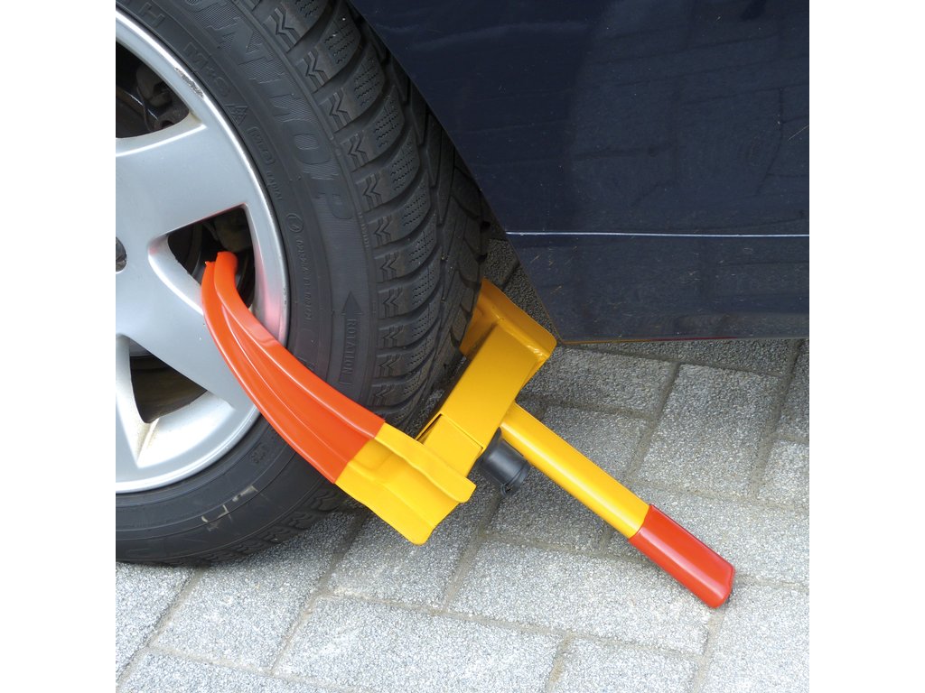 Antifurt roata Carpoint, Blocaj roata cu cheie si 2 gheare, pentru jante cu latimea de maxim 275mm