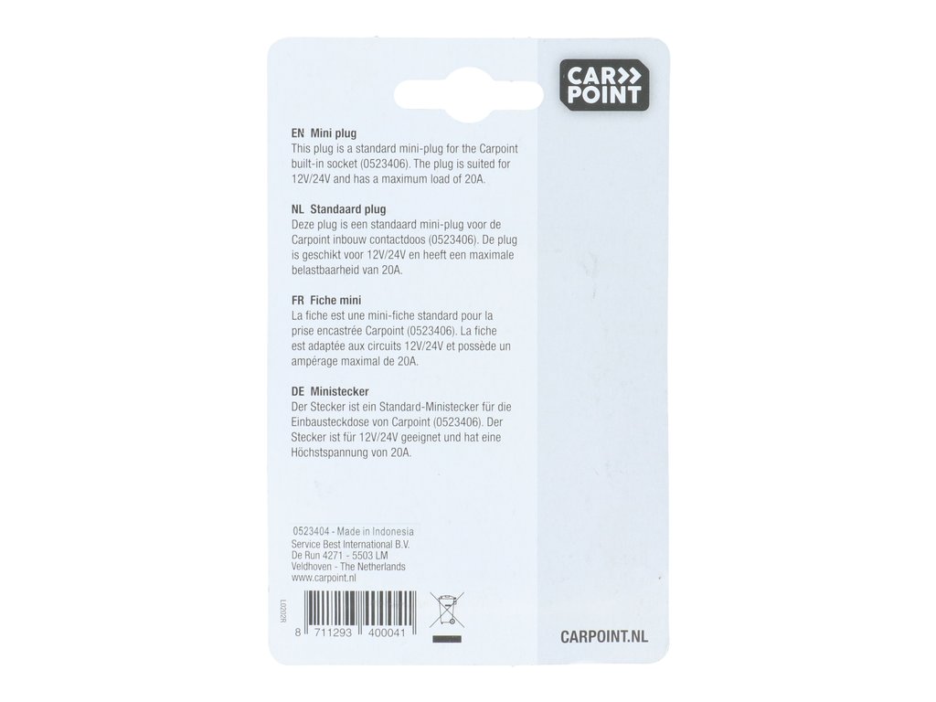 Miniconector Carpoint pentru priza auto 12/24V DC 20A ( 523406 ) , 1 buc.