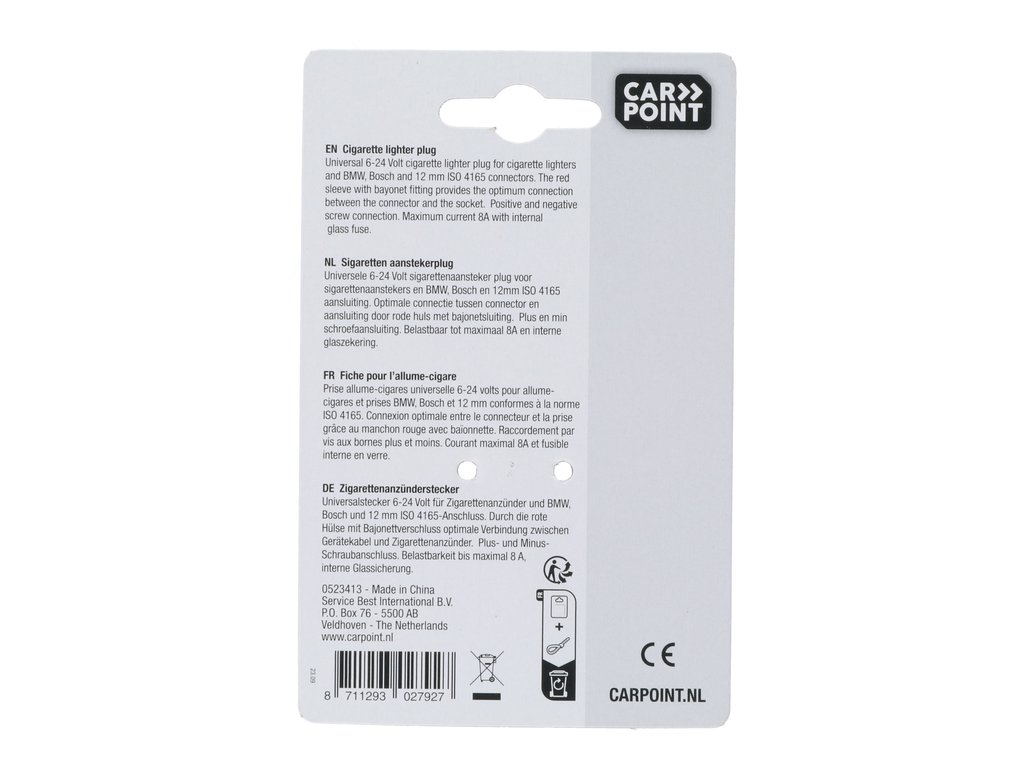 Mufa Bricheta auto Carpoint 6-24V cu Siguranta de 8 amp,Din ISO 4165 , 1 buc.