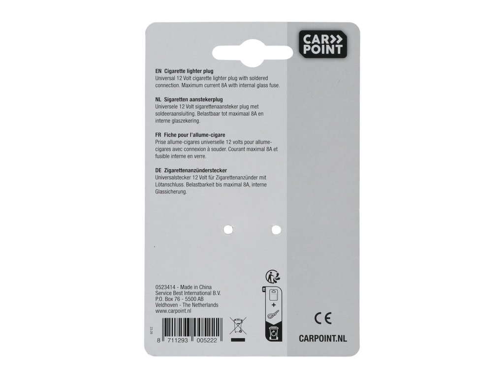 Mufa Bricheta auto Carpoint 12V cu Siguranta de 8 amp, Din ISO 4165, 1 buc.