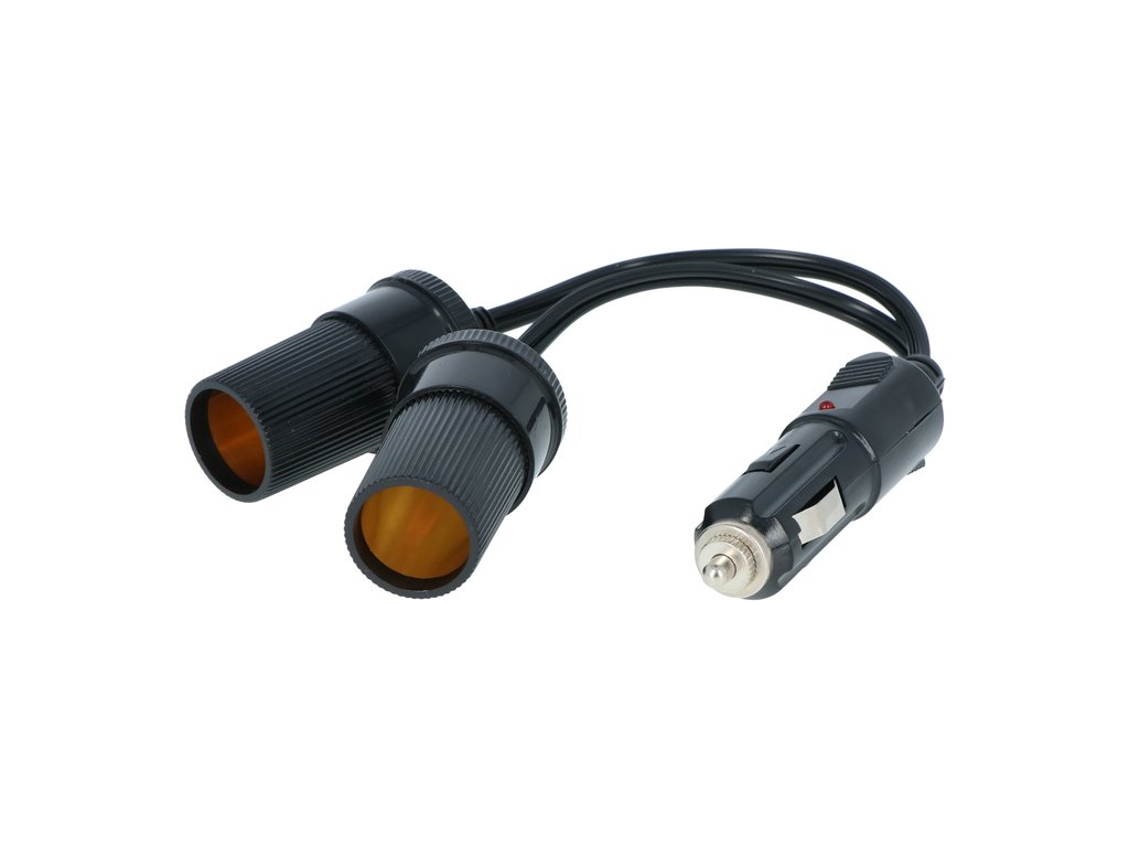 Priza auto dubla Carpoint cu 2 iesiri separate 2 x 12 V max. 8A, cablu de 11cm si fisa bricheta