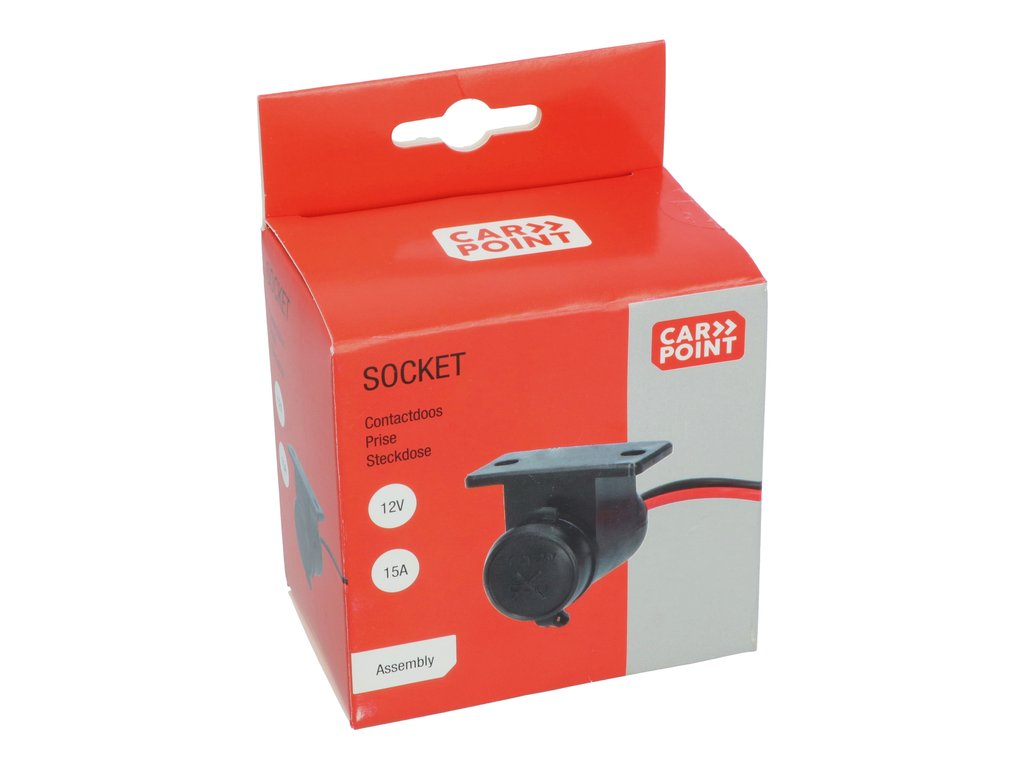 Priza auto simpla Carpoint 12V, max .15A suplimentara cu cablu de 13cm., 1 buc.