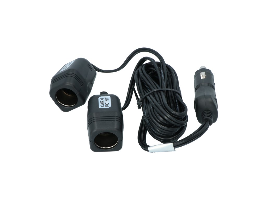 Priza auto dubla Carpoint 12V 10A cu 2 iesiri separate cu cablu de 2 metri