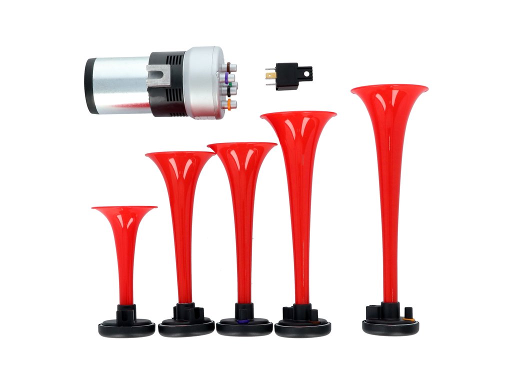 Claxon auto Carpoint 5 tonuri 12V, cu compresor electric , 240W,117dB, Melodia La Cucaracha