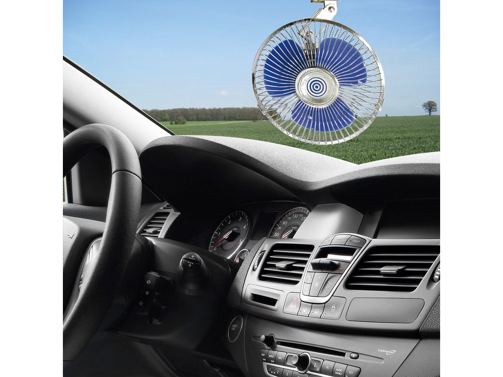 Ventilator auto Carpoint 24V cu rama metalica , oscilant , fixare cu suruburi, diametru 15.30 cm