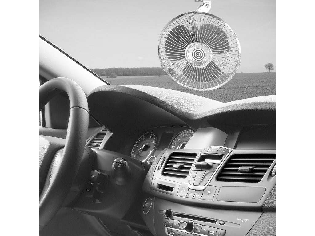 Ventilator auto Carpoint 24V cu rama metalica , oscilant , fixare cu suruburi, diametru 15.30 cm