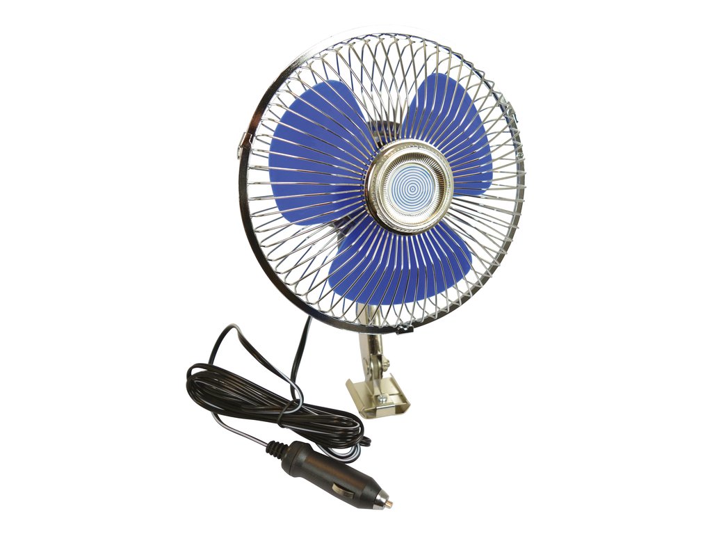 Ventilator auto Carpoint 24V cu rama metalica , oscilant , fixare cu suruburi, diametru 15.30 cm