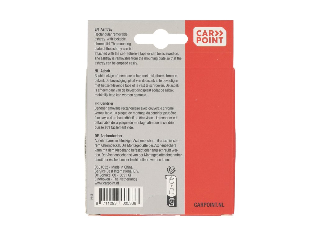 Scrumiera auto suplimentara Carpoint 9x5x4 cm