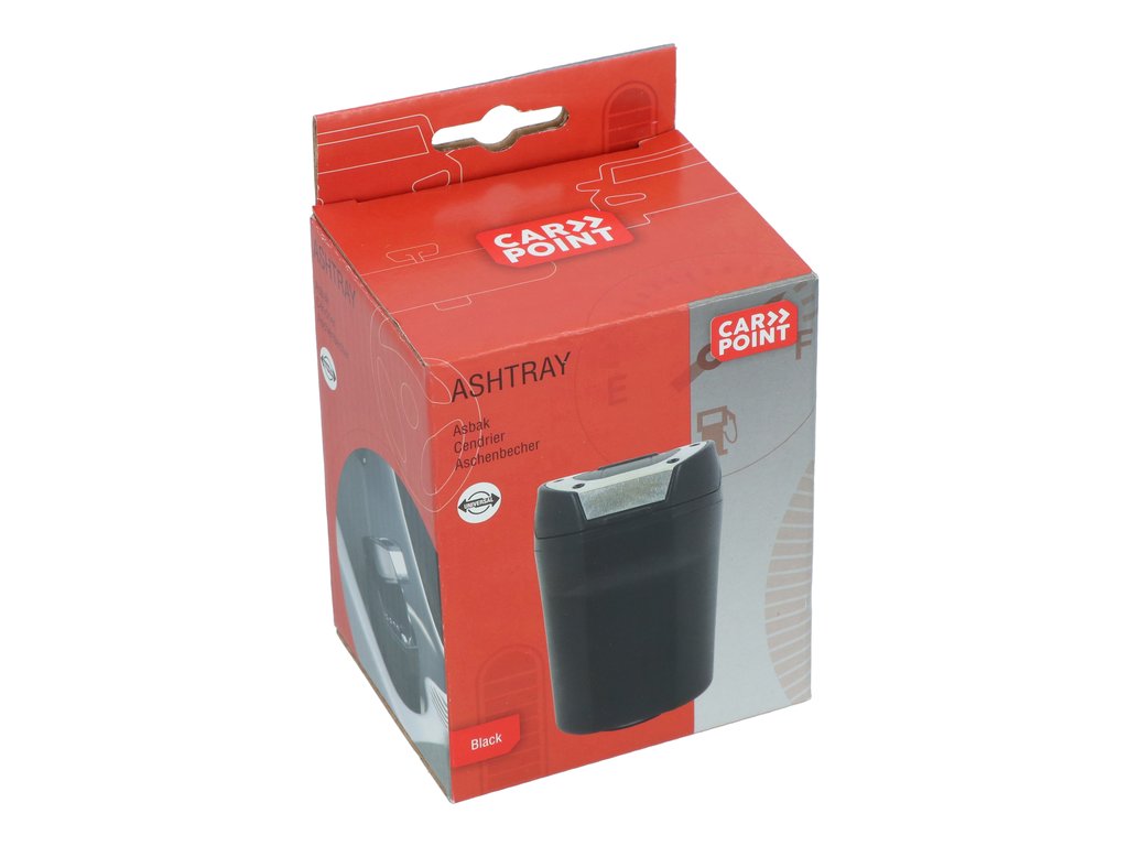 Scrumiera auto suplimentara Carpoint fixare cu banda velcro in suportul de pahar