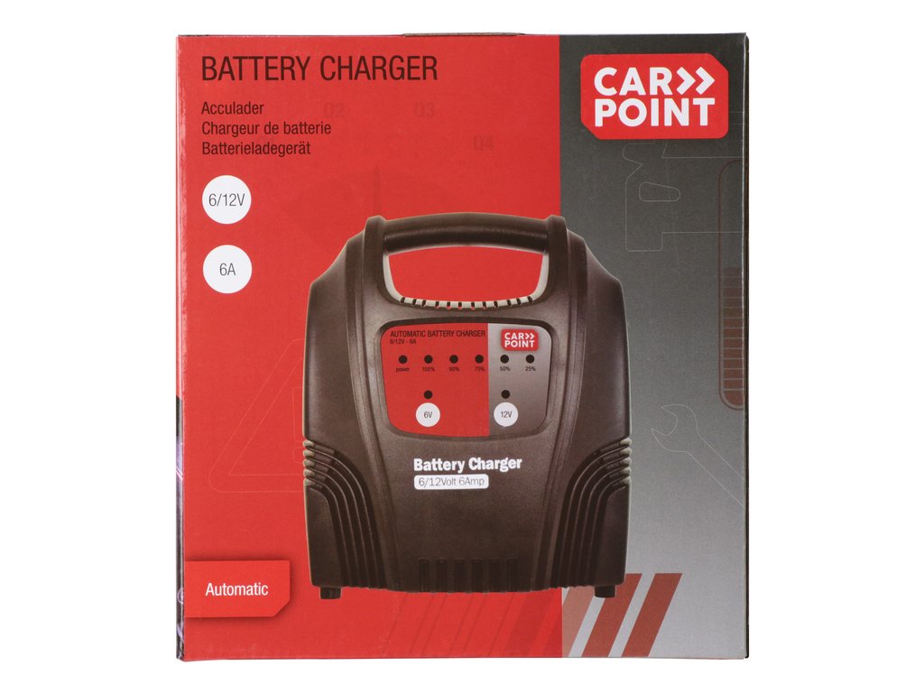 Incarcator acumulator auto Carpoint 6V-12V 6A redresor cu led de incarcare a bateriei