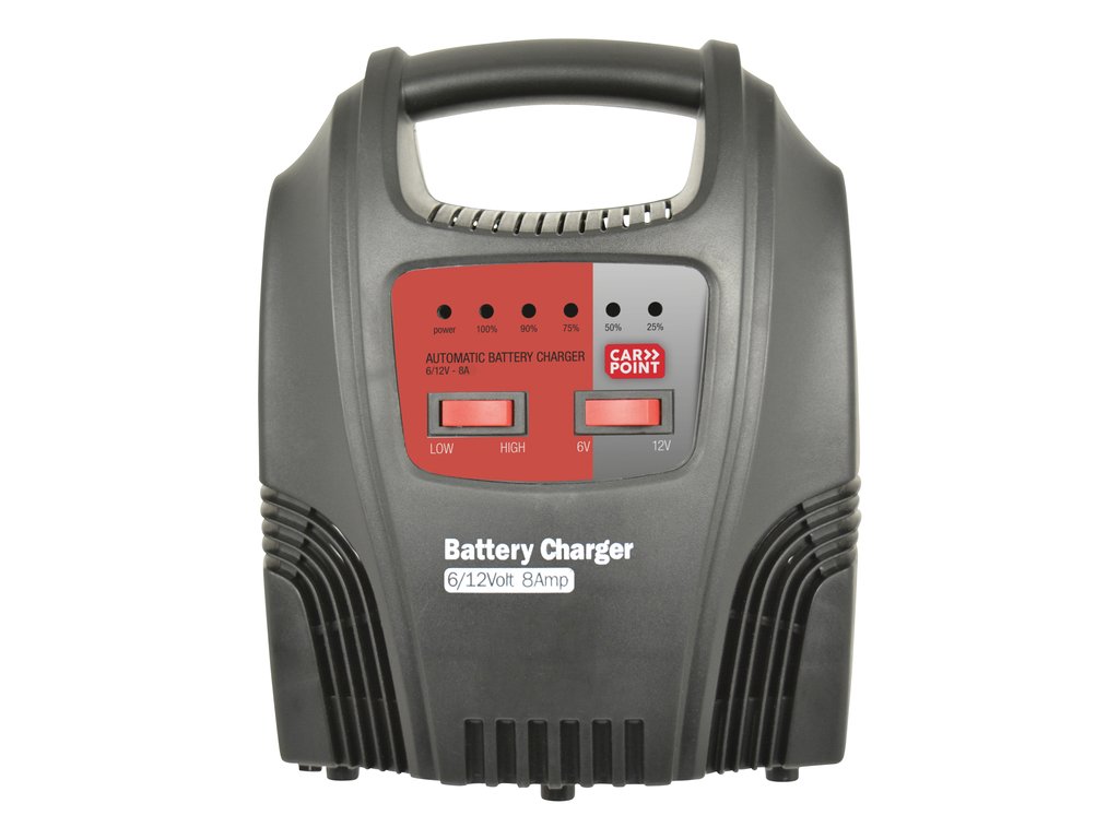 Incarcator acumulator auto Carpoint 6V/12V 2-8A redresor cu led de incarcare a bateriei