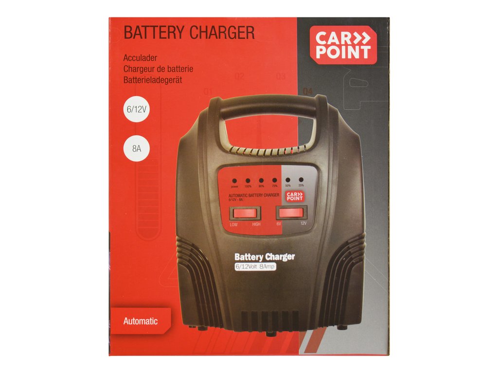 Incarcator acumulator auto Carpoint 6V/12V 2-8A redresor cu led de incarcare a bateriei