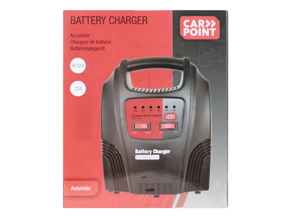 Incarcator acumulator auto Carpoint 6V/12V 2-12A redresor cu led de incarcare a bateriei