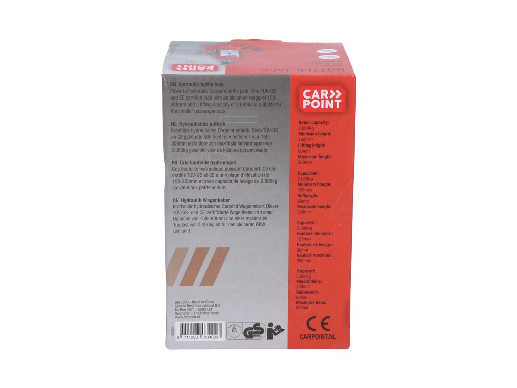 Cric hidraulic Carpoint 2 Tone cu deschidere 15.5-30.8cm