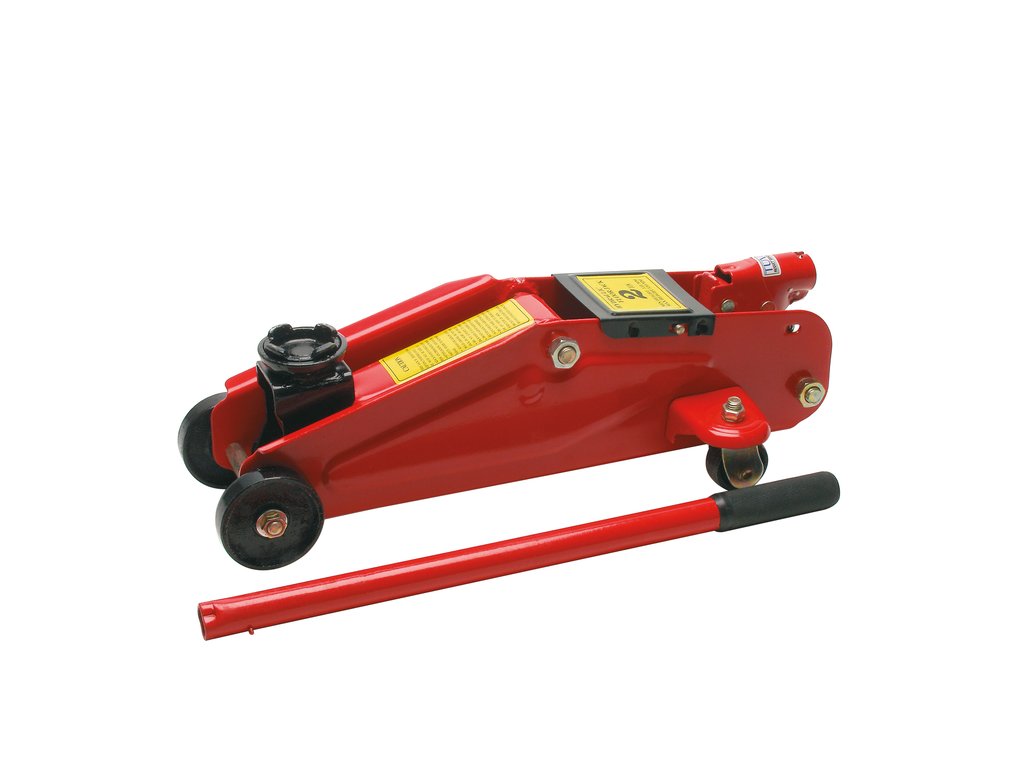 Cric hidraulic tip crocodil Carpoint 2000 kg pe roti cu deschidere maxima de 31 cm si 2 suporti de sustinere