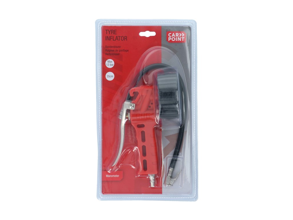 Pistol de umflat Carpoint Profesional cu manometru de 12 bar si ceas de 63mm
