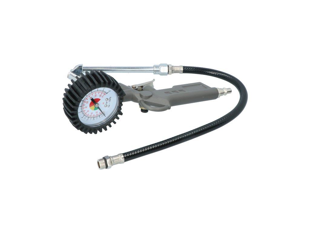 Pistol de umflat Carpoint cu manometru de 12 bar si ceas de 63mm , cu cap pt camioane si tiruri