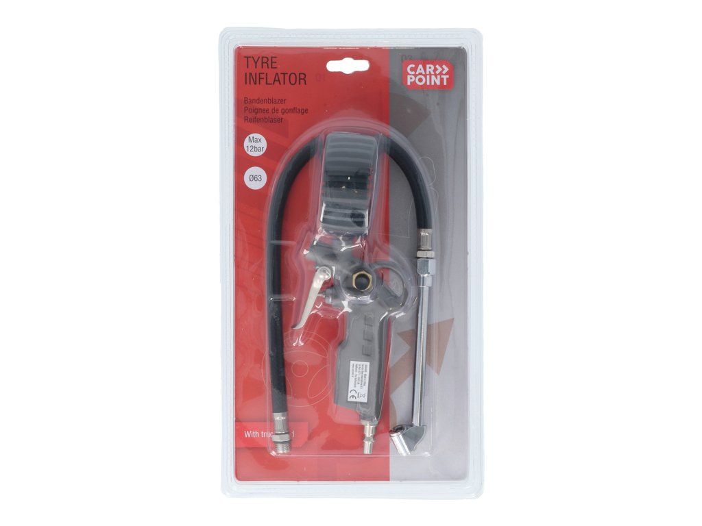 Pistol de umflat Carpoint cu manometru de 12 bar si ceas de 63mm , cu cap pt camioane si tiruri