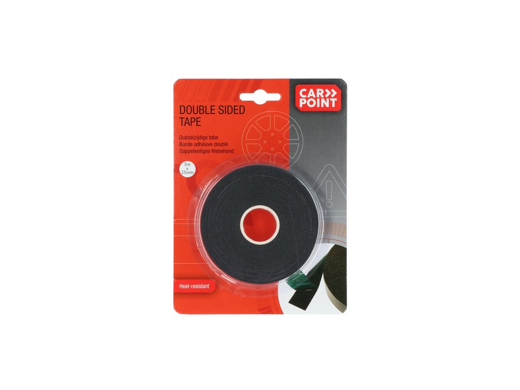 Banda dublu adeziva Carpoint 5m x 25mm , rezistenta la caldura , 1 buc.