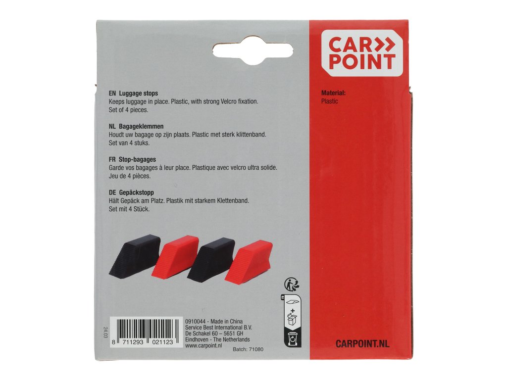 Opritor bagaje, piedica cu banda velcro, set 4 bucati.