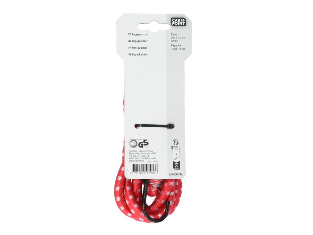 Chinga elastica Carpoint pentru bagaje, 200cm, diametru coarda 10mm