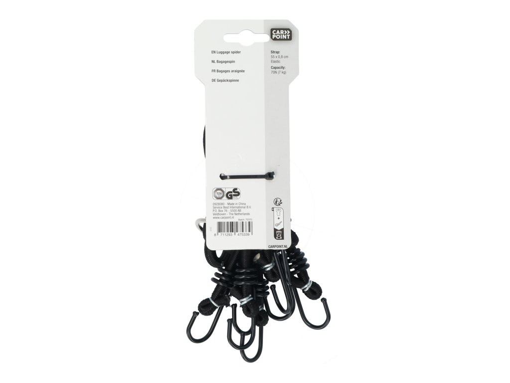 Chinga elastica Carpoint pentru bagaje cu 8 brate , 8mm, 30-55 cm