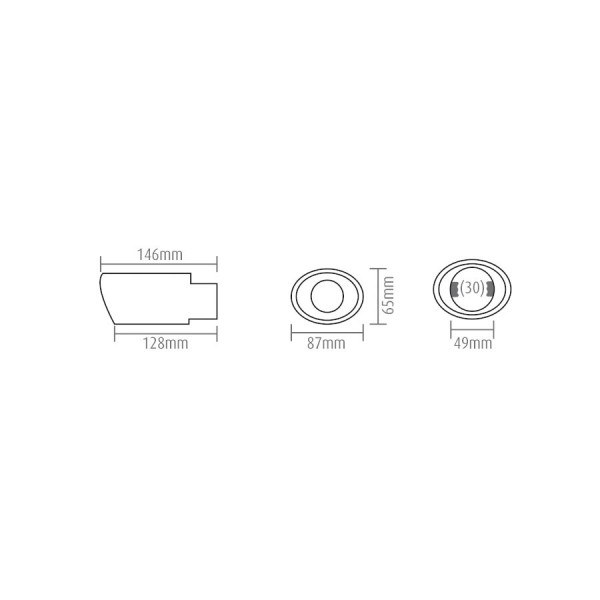 Ornament Toba Automax Cromat Simplu oval 146/128x87x49mm