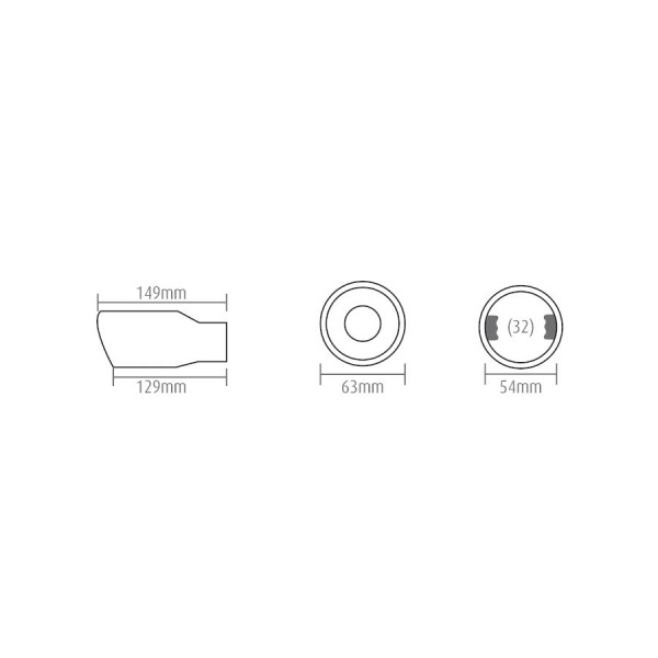 Ornament Toba Automax Cromat Simplu rotund 149/129x63x54mm