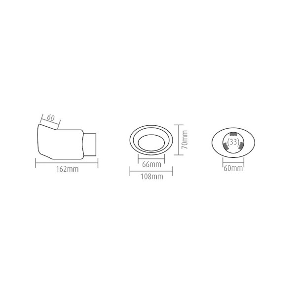 Ornament Toba Automax Cromat Simplu curbat 162x108x60mm