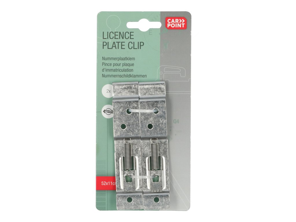 Suport numar imatriculare Carpoint, clema fixare numar cu arc, 2 bucati