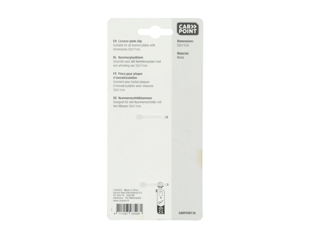 Suport numar imatriculare Carpoint, clema fixare numar cu arc, 2 bucati