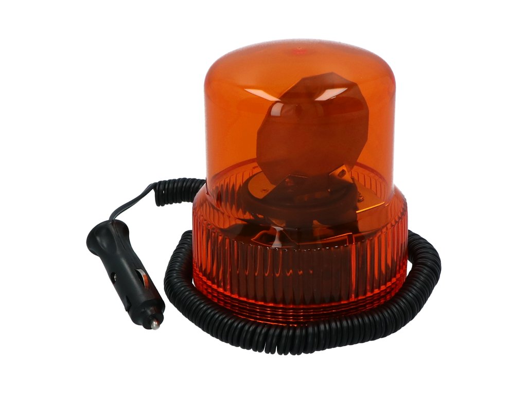 Girofar auto Carpoint 12V orange cu bec de 21W , fixare magnetica 14x10/12cm