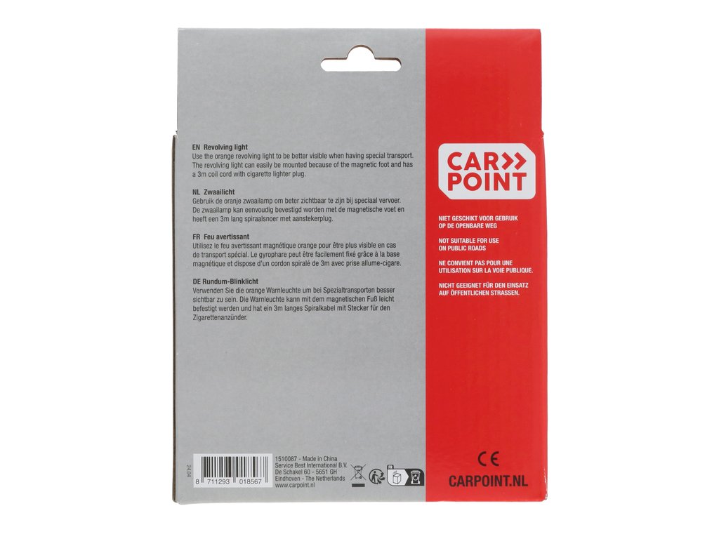 Girofar auto Carpoint 12V orange cu bec de 21W , fixare magnetica 14x10/12cm