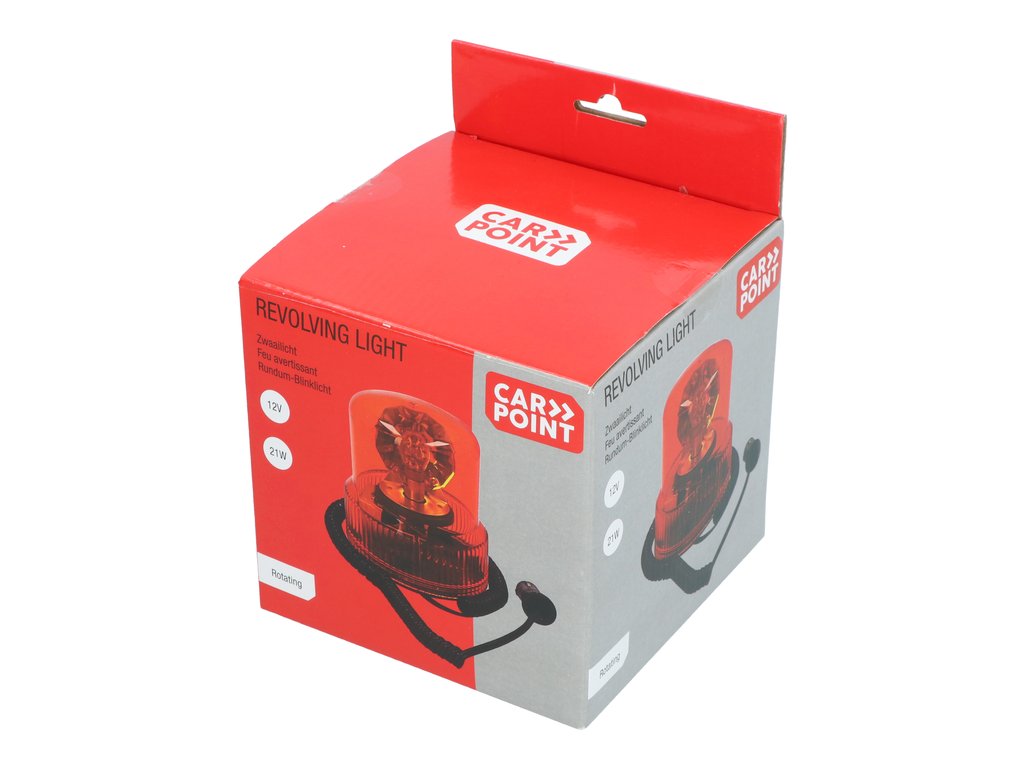Girofar auto Carpoint 12V orange cu bec de 21W , fixare magnetica 14x10/12cm