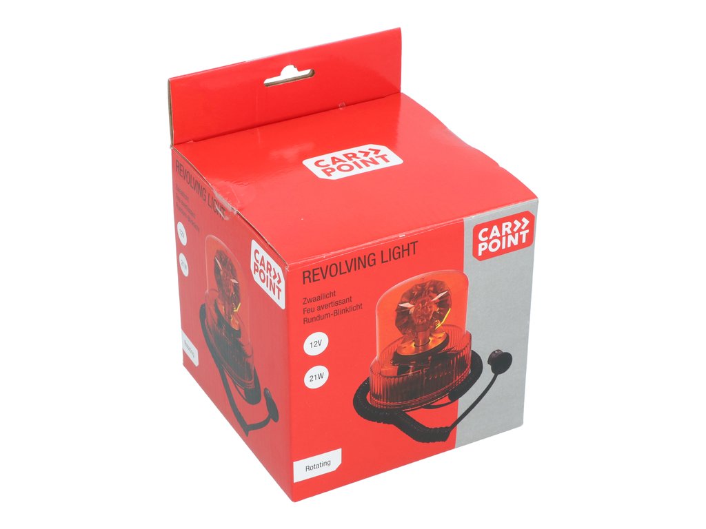 Girofar auto Carpoint 12V orange cu bec de 21W , fixare magnetica 14x10/12cm