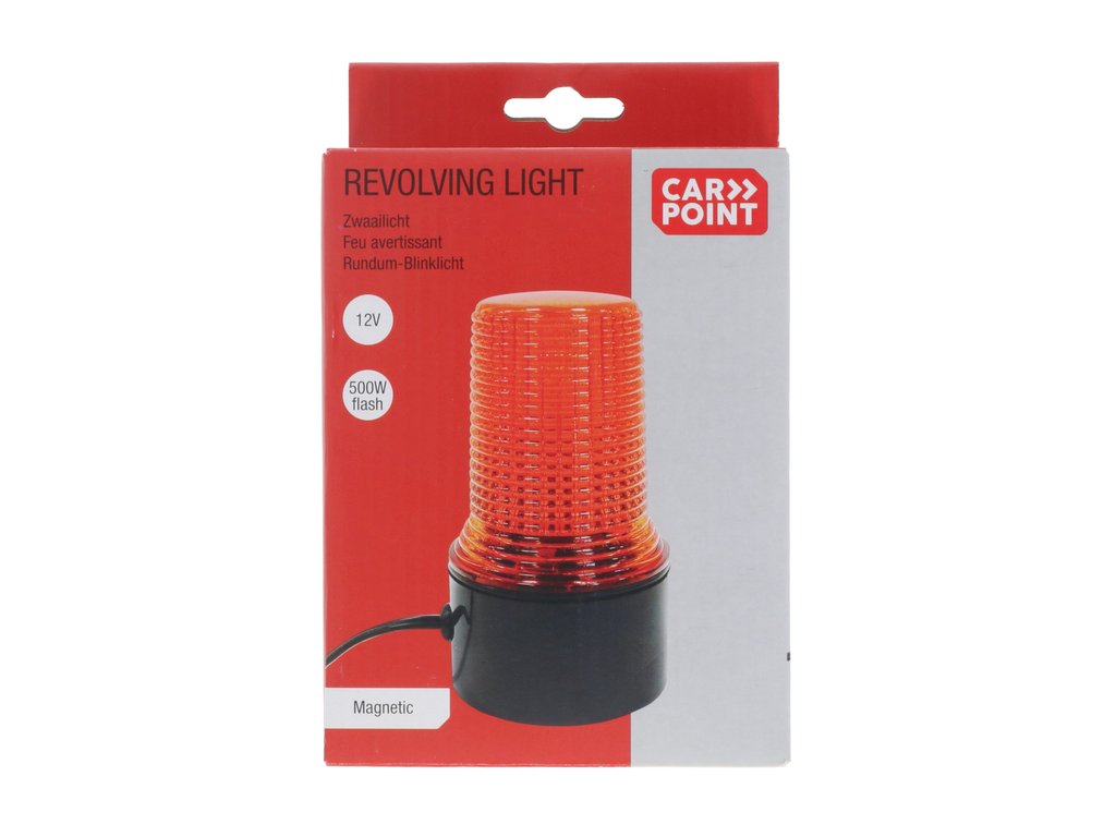Girofar auto Carpoint 12V 500W orange cu bec Xenon , magnetic 10x4,5/6 cm