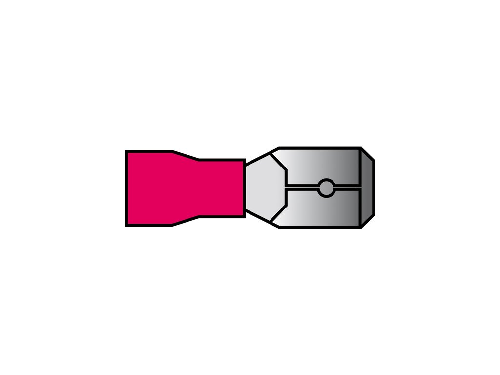 Papuci electrici izolati, tata, rosu Plat, 6.3x0.8 mm, lungime 20,7 mm, crimpat, 540, 10 terminale la blister Carpoint
