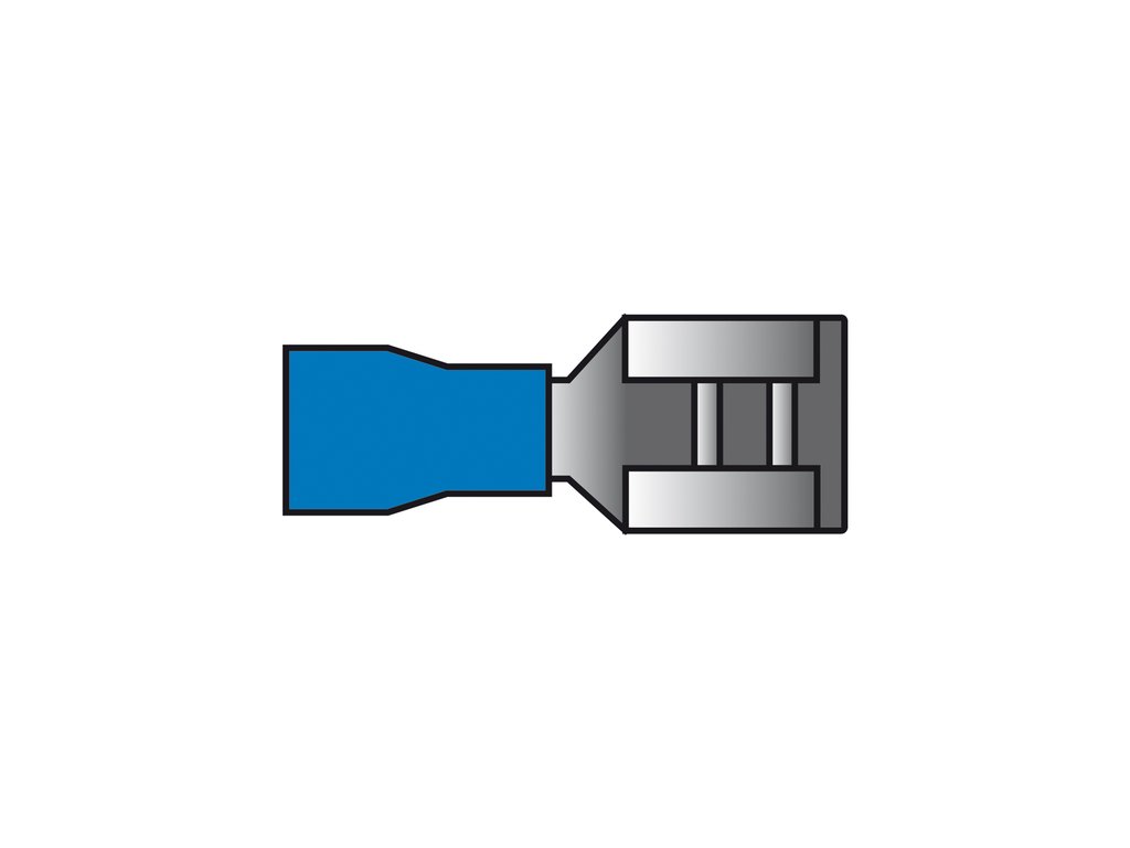 Papuci electrici izolati, tata, albastru Plat, 6.3x0.8 mm, lungime 20.5 mm, crimpat, 542, 10 terminale la blister Carpoint