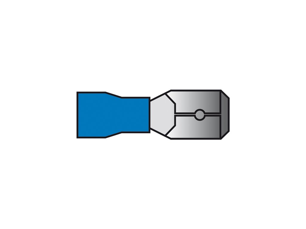 Papuci electrici izolati, tata, albastru Plat, 6,3x0,8mm, lungime 21,3 mm, crimpat, 740, 10 terminale la blister Carpoint