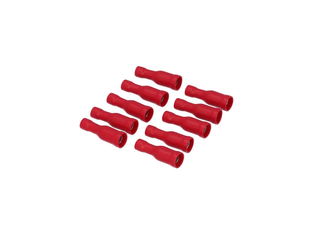 Papuci electrici izolati, mama, rosu Rotund, terminale pe cablu, 3,96 mm, lungime 24 mm, crimpat, 548, 10 buc. la blister Carpoint