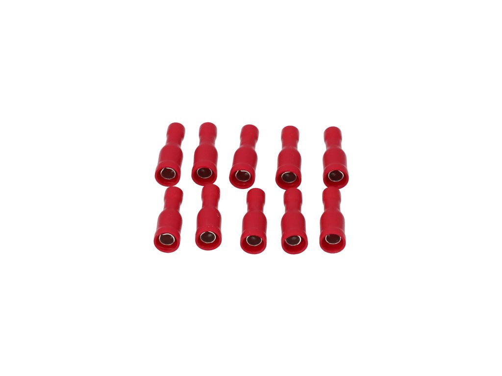Papuci electrici izolati, mama, rosu Rotund, terminale pe cablu, 3,96 mm, lungime 24 mm, crimpat, 548, 10 buc. la blister Carpoint