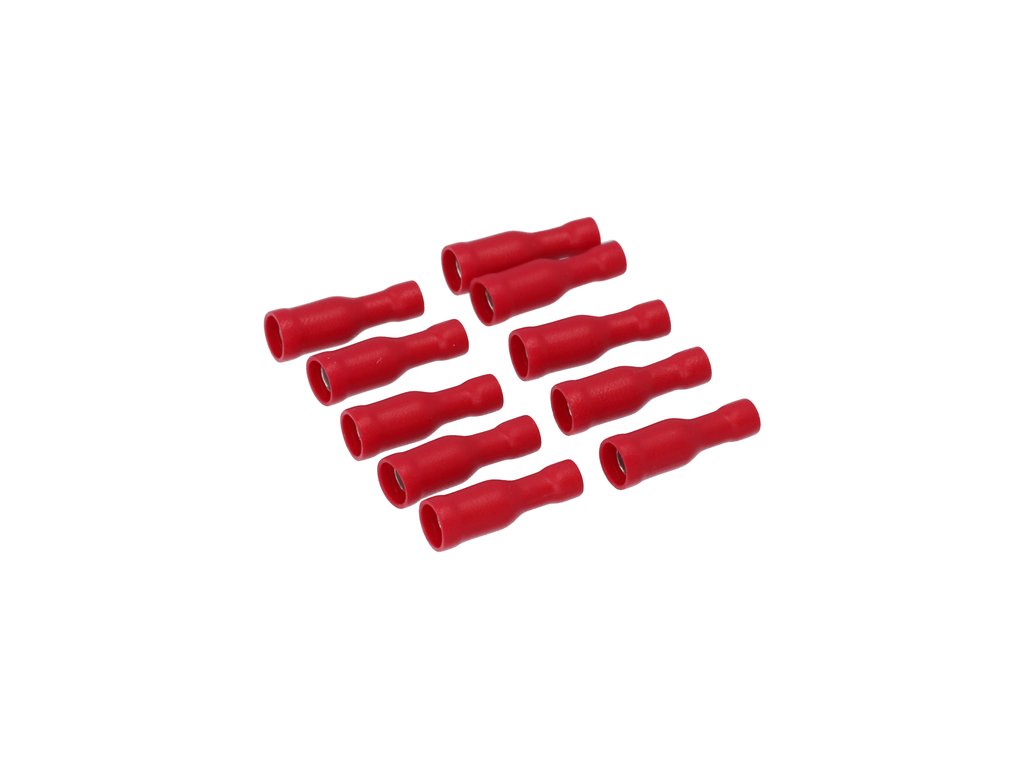 Papuci electrici izolati, mama, rosu Rotund, terminale pe cablu, 3,96 mm, lungime 24 mm, crimpat, 548, 10 buc. la blister Carpoint