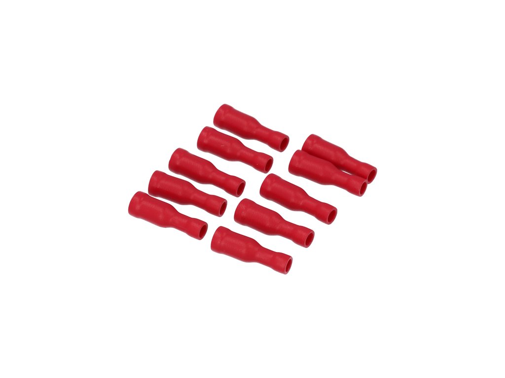 Papuci electrici izolati, mama, rosu Rotund, terminale pe cablu, 3,96 mm, lungime 24 mm, crimpat, 548, 10 buc. la blister Carpoint