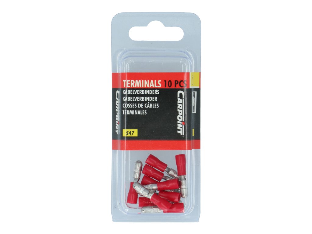 Papuci electrici izolati, rosu furca,terminale pe cablu, 3,96 mm, lungime 20,2 mm, crimpat, 547, 10 terminale la blister Carpoint