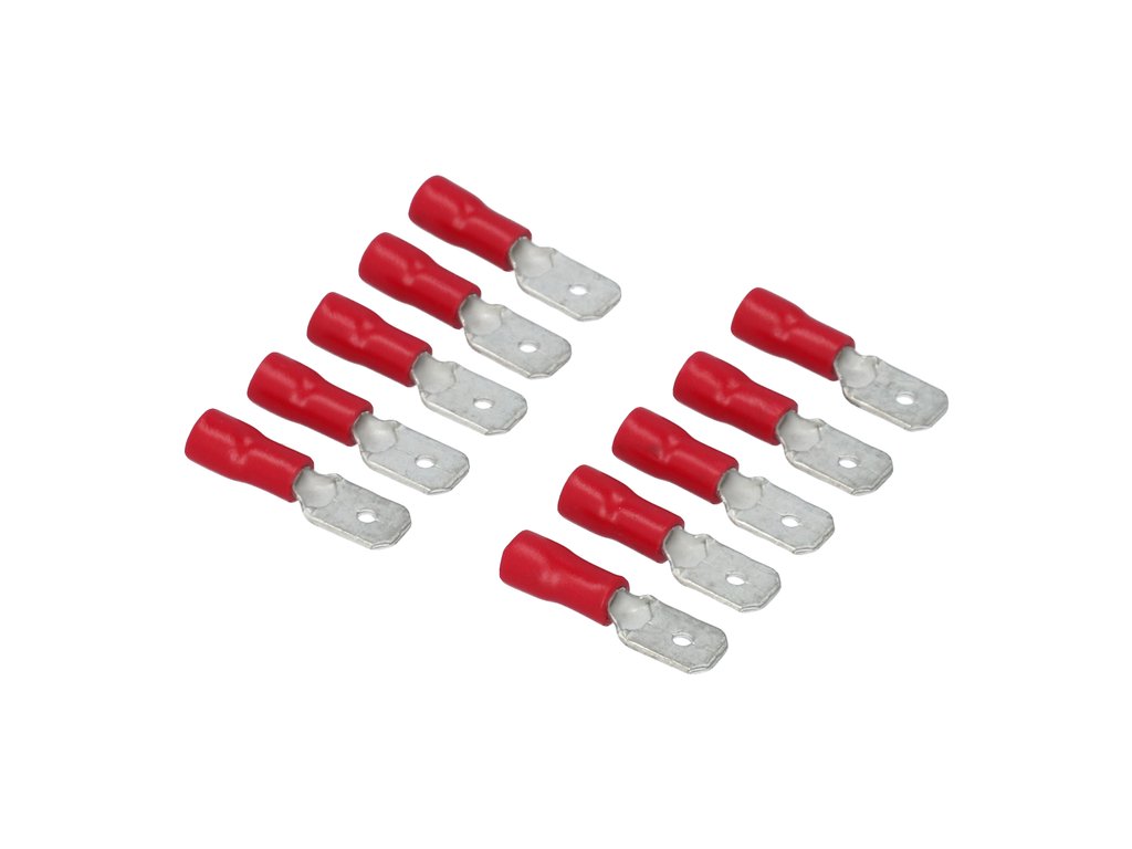 Set 10 papuci electrici Carpoint tip 540 tata 6,3x0,8 mm, lungime 20,7 mm, rosu