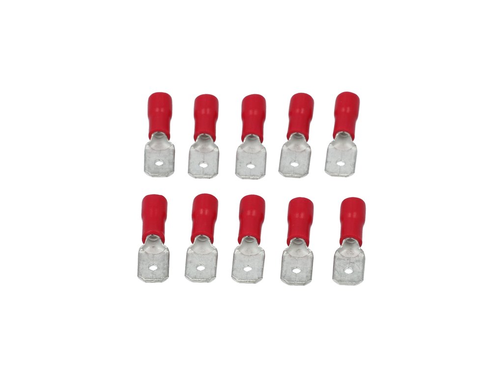 Set 10 papuci electrici Carpoint tip 540 tata 6,3x0,8 mm, lungime 20,7 mm, rosu